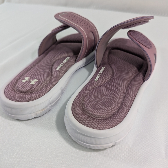 Under Armour Velcro-Adjustable Slides Sandals with Memory Foam, Pink, Size 6 - Picture 5 of 13